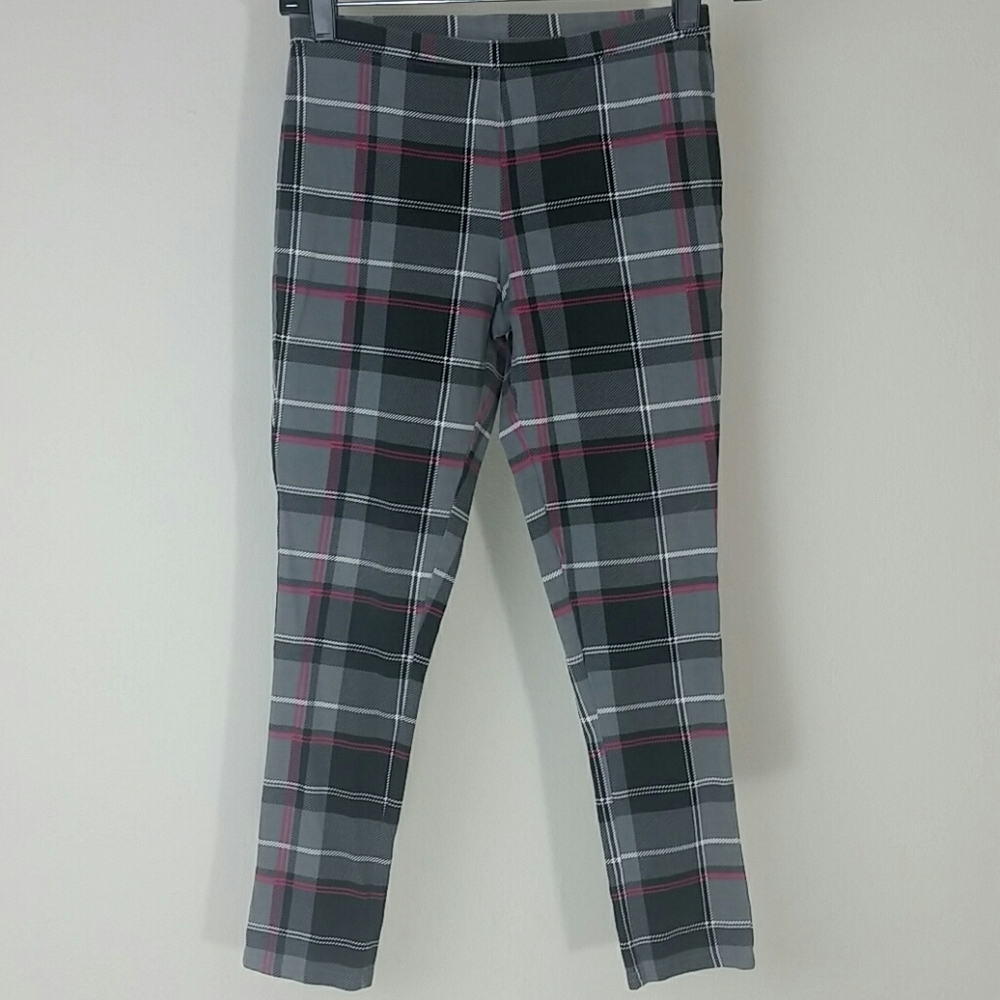 Leggings plaid gray black pink white